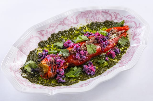 Запечённый на углях перец рамиро