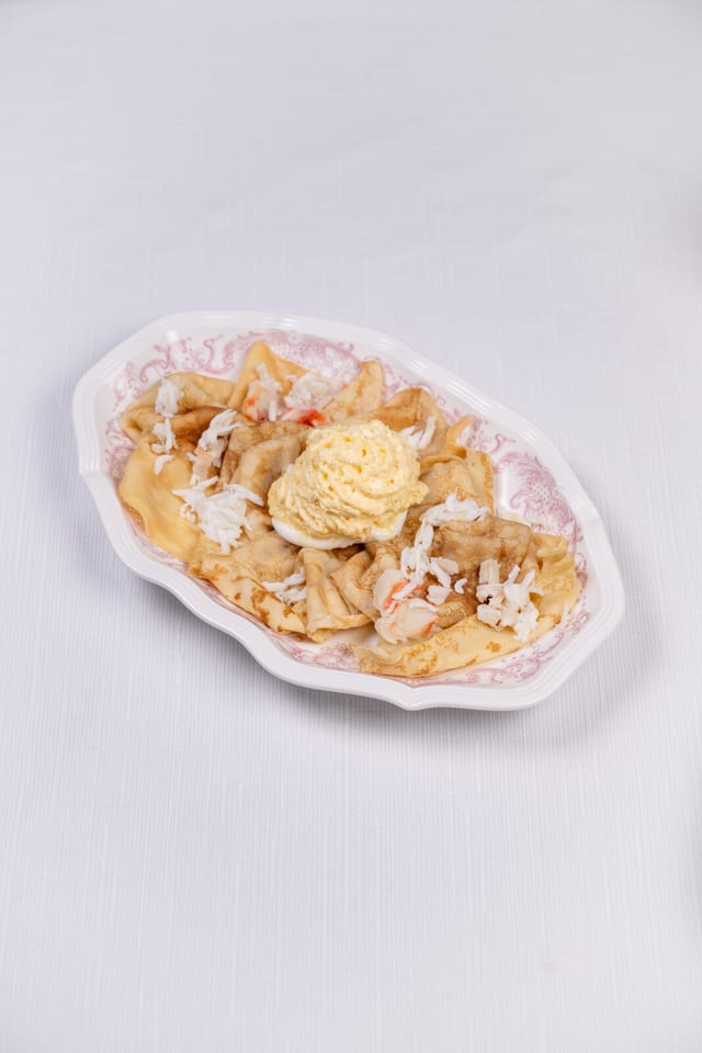 Блины с камчатским крабом