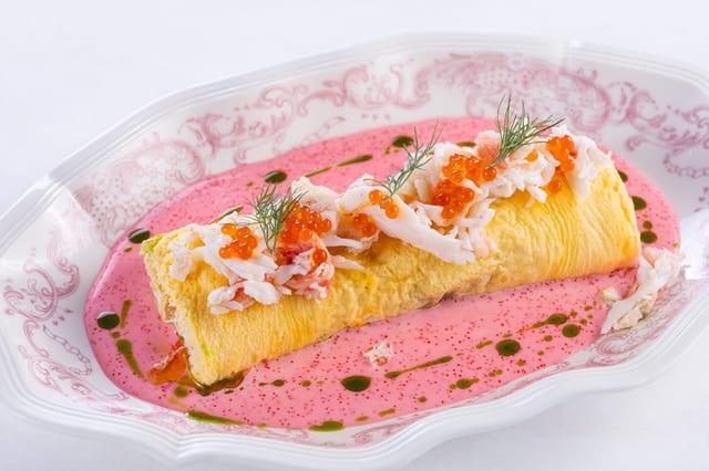 Омлет с камчатским крабом